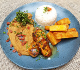 Filé mignon suíno no molho de laranja