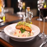 Salmão com escamas de Abobrinha